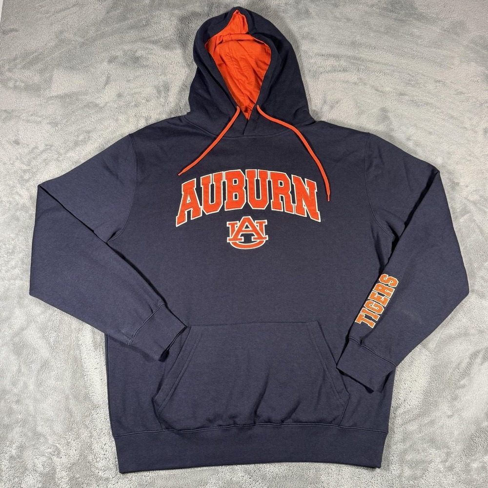 Auburn Tigers Hoodie Mens Large Blue NCAA Football Stadium Athletics Sweatshirt
